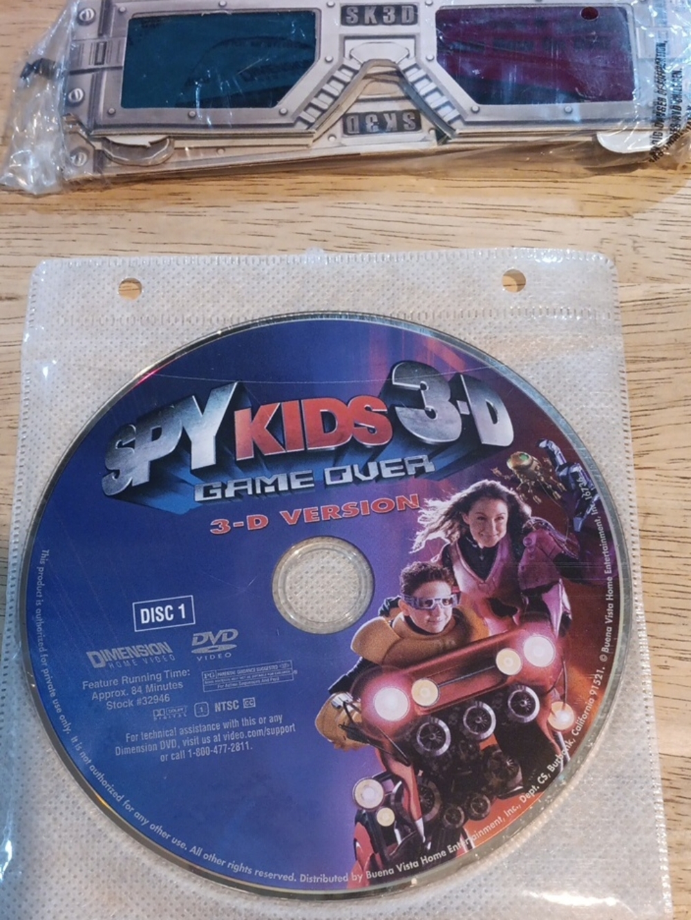 Spy Kids 3-D: Game Over (3-D Version) DVD *NO CASE*